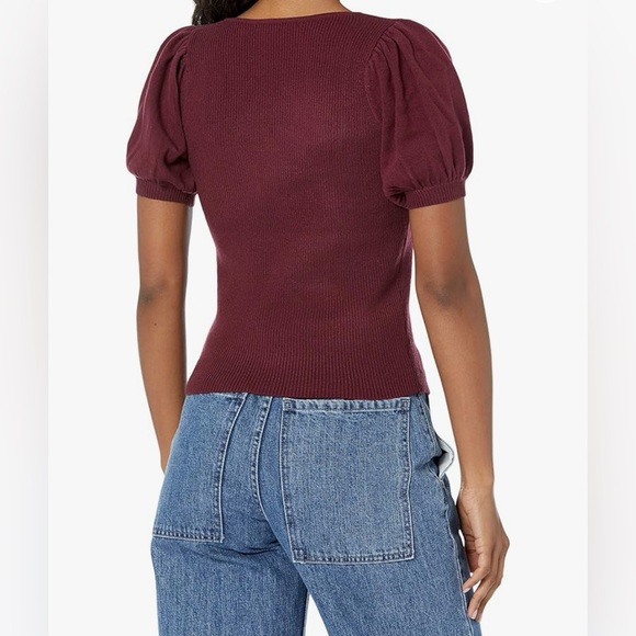 French Connection Square Neck Puff Sleeve Sweater - Picture 2 of 6